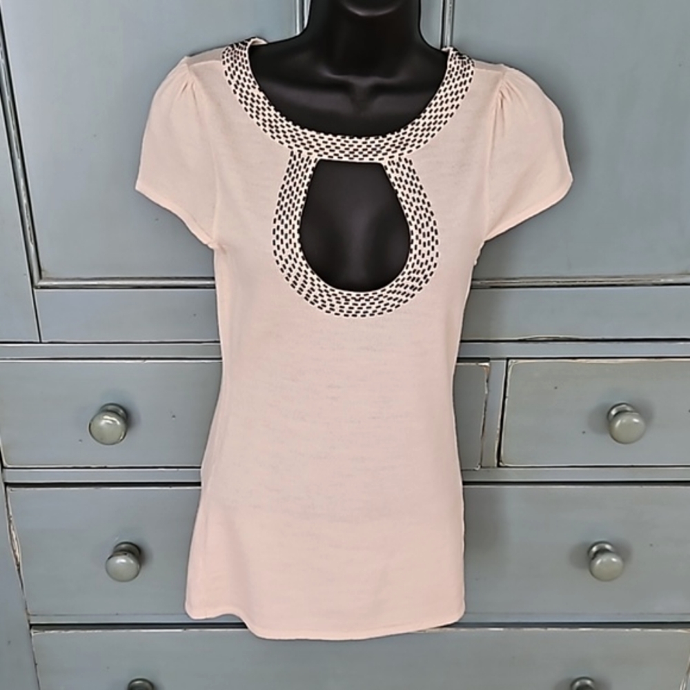 Nanette Lepore Beaded Keyhole Top